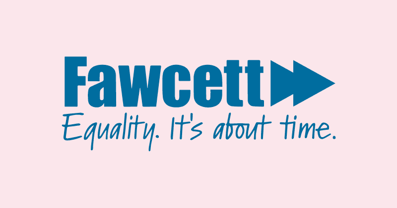 Fawcett Society official charity logo that links to their donation page.